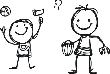 hand drawn stick man vector art