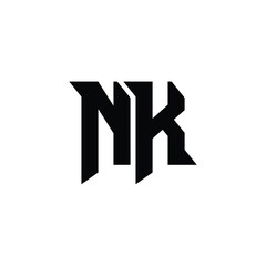NK monogram logo design letter text name symbol monochrome logotype alphabet character simple logo