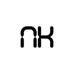 NK monogram logo design letter text name symbol monochrome logotype alphabet character simple logo