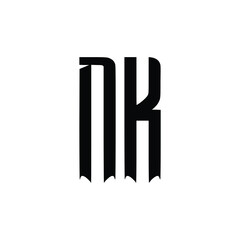 NK monogram logo design letter text name symbol monochrome logotype alphabet character simple logo