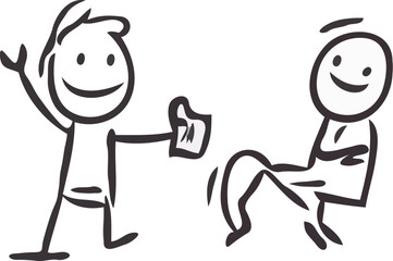 hand drawn stick man vector art