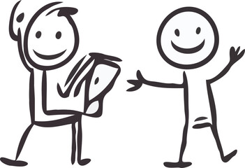 hand drawn stick man vector art