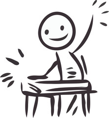 hand drawn stick man vector art