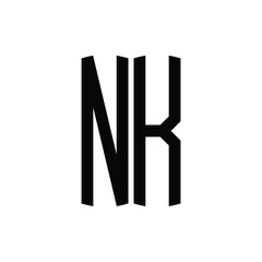 NK monogram logo design letter text name symbol monochrome logotype alphabet character simple logo