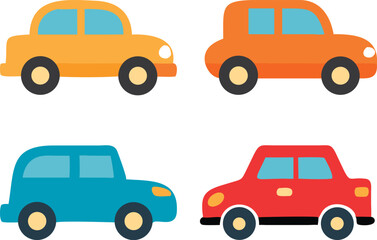 Fototapeta premium Set of cars vector icons. Flat car icon set. Vehicle icon set