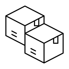 Delivery Box Vector Line Icon Design