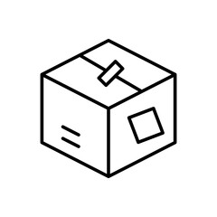 Cardboard Box Vector Line Icon Design
