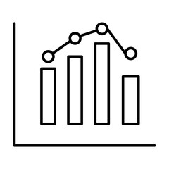 Bar Chart Vector Line Icon Design
