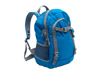 a blue backpack with straps