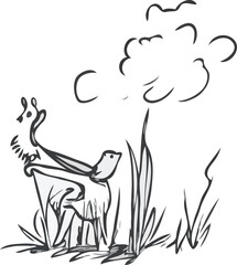 hand drawn stick man vector art