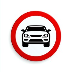 Obraz premium forbidden banned forbidden prohibition restriction A simple vector illustration of a car traffic sign depicting a vehicle prohibition in a circular red border.