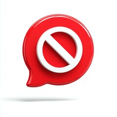 forbidden banned forbidden prohibition restriction A red speech bubble icon with a prohibition sign representing restrictions on freedom of speech or expression.