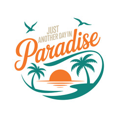 Summer beach T-Shirt Design Vector Art & Illustration