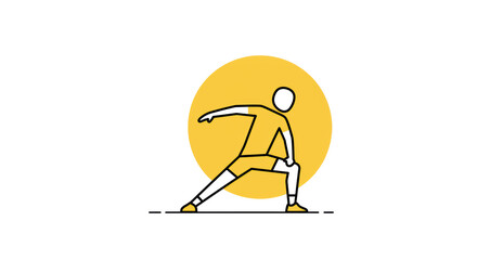 Minimalist Yoga Warrior Pose Illustration