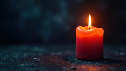 Spooky Halloween candle with flickering flame, casting eerie shadows on a dark background , pumpkin, autumn, spider