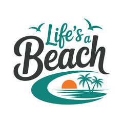 Summer beach T-Shirt Design Vector Art & Illustration