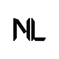 NL monogram logo design letter text name symbol monochrome logotype alphabet character simple logo