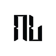 NL monogram logo design letter text name symbol monochrome logotype alphabet character simple logo