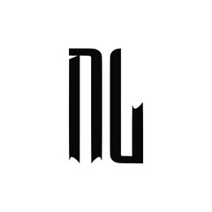 Obraz premium NL monogram logo design letter text name symbol monochrome logotype alphabet character simple logo
