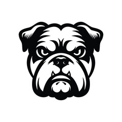 bulldog mascot head logo design concept idea