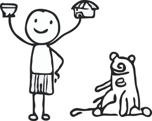 hand drawn stick man vector art