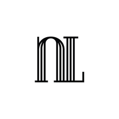 NL monogram logo design letter text name symbol monochrome logotype alphabet character simple logo