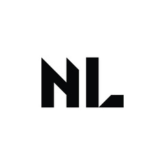 NL monogram logo design letter text name symbol monochrome logotype alphabet character simple logo