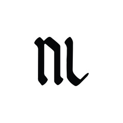 NL monogram logo design letter text name symbol monochrome logotype alphabet character simple logo