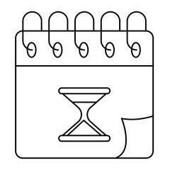 Calendar Line Icons. Clock, Date, Deadline, Holiday, Meeting, Office, Plan, Time, Clock, Alarm Clock, Hourglass, Stopwatch, Timer