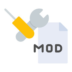 Mod Making Tools icon vector image. Can be used for Game Development.