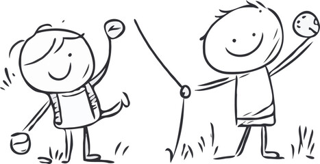 hand drawn stick man vector art