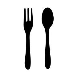スプーンとフォークのシルエットイラスト