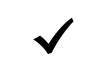 Check mark symbol graphic element isolated on transparent background