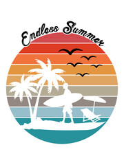 summer holiday background t-shirt design