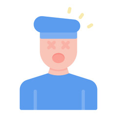 Knocked Out icon vector image. Can be used for Battle Royale.