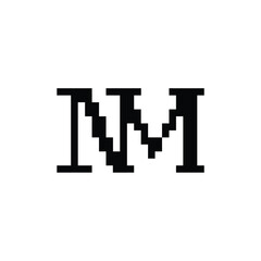 NM monogram logo design letter text name symbol monochrome logotype alphabet character simple logo