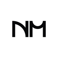 NM monogram logo design letter text name symbol monochrome logotype alphabet character simple logo