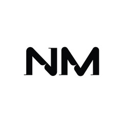 NM monogram logo design letter text name symbol monochrome logotype alphabet character simple logo