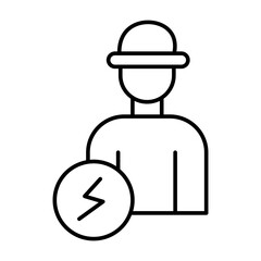 Electrician Vector Line Icon Design