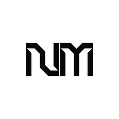 NM monogram logo design letter text name symbol monochrome logotype alphabet character simple logo