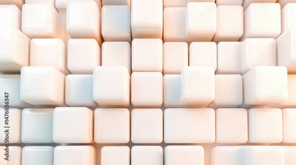Poster abstract white cubes background creating a modern and minimalistic texture for design and artistic p
