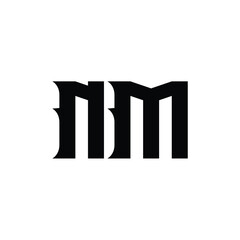 NM monogram logo design letter text name symbol monochrome logotype alphabet character simple logo