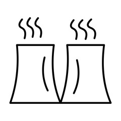 Cooling Tower Vector Line Icon Design