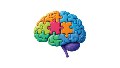 Colorful Puzzle Brain Illustration Representing Creativity and Intelligence