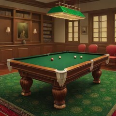Snooker table with balls 4k image