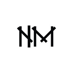 NM monogram logo design letter text name symbol monochrome logotype alphabet character simple logo
