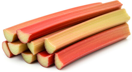 Obraz premium Close-up of Vibrant Red Rhubarb Stalks 