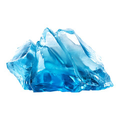 Fototapeta premium Translucent blue crystal shard shines brightly on transparent background