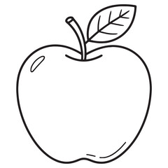 Minimal Apple – Fruit Line Art Coloring Page