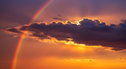 Fototapeta premium Sunset's Embrace: Chromatic Cloud